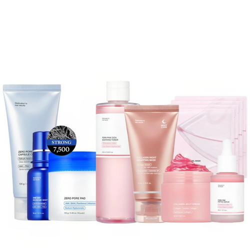 Glass Skin Korean Skincare Set with Collagen, PDRN Peptides & Exosome Treatment