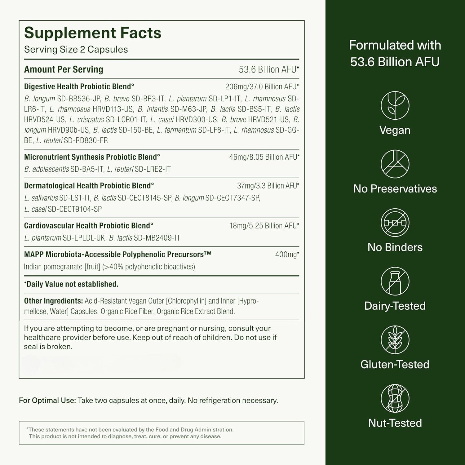 DS-01 Daily Synbiotic Probiotic and Prebiotic Supplement with 24 Strains