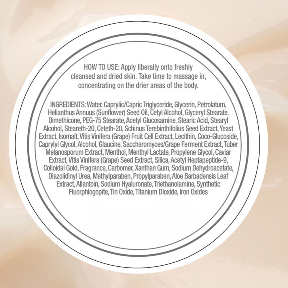 Firming Body Cream with Champagne, Caviar Extract and Gold Peptides